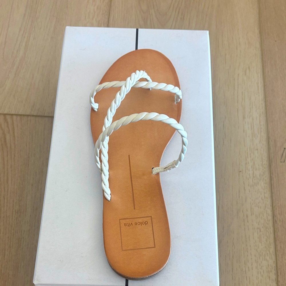 Dolce Vita Tan and White Sandals